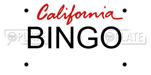 BINGO California License Plate