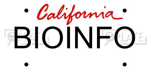 BIOINFO California License Plate