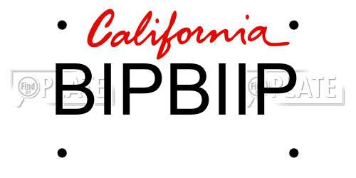 BIPBIIP California License Plate