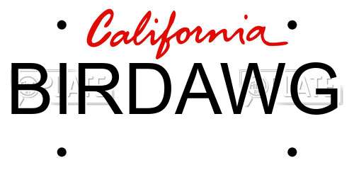 BIRDAWG California License Plate