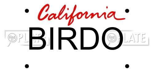 BIRDO California License Plate