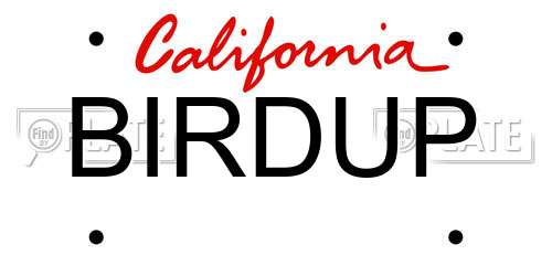 BIRDUP California License Plate