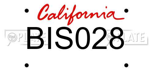 BIS028 California License Plate