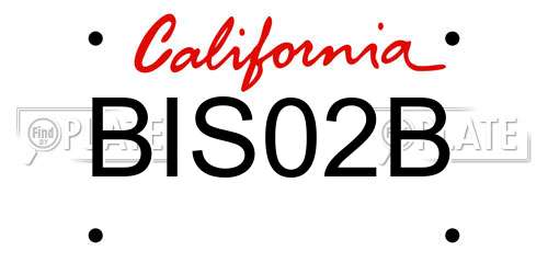 BIS02B California License Plate