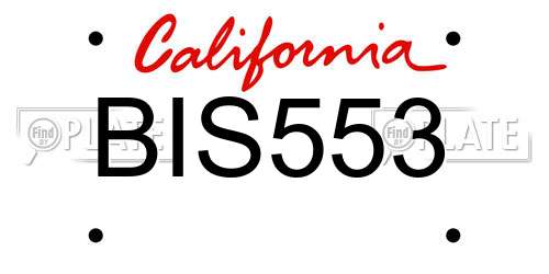 BIS553 California License Plate
