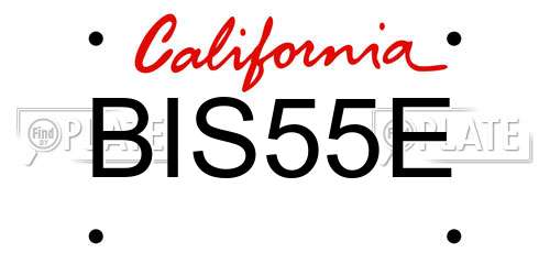 BIS55E California License Plate