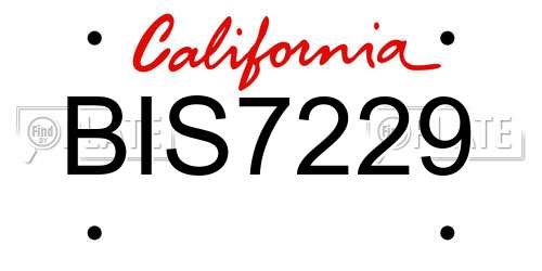 BIS7229 California License Plate