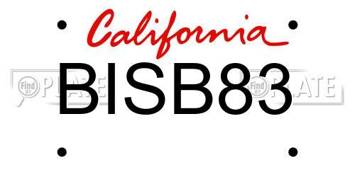 BISB83 California License Plate