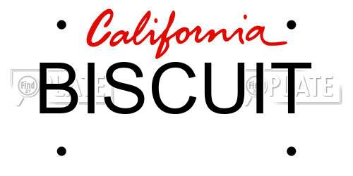 BISCUIT California License Plate