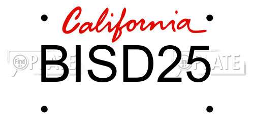 BISD25 California License Plate