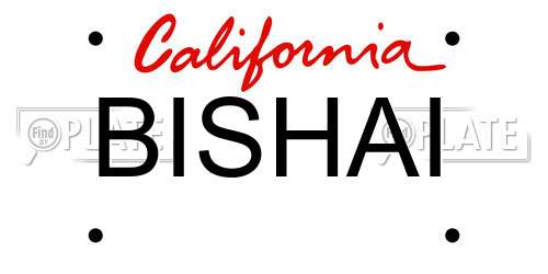 BISHAI California License Plate