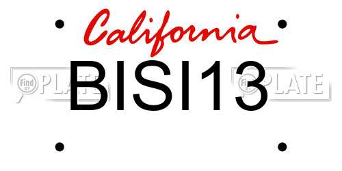BISI13 California License Plate