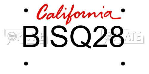 BISQ28 California License Plate