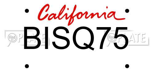 BISQ75 California License Plate