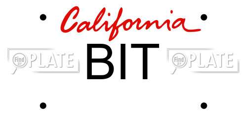 BIT California License Plate