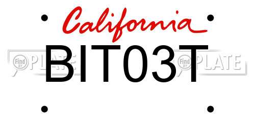 BIT03T California License Plate