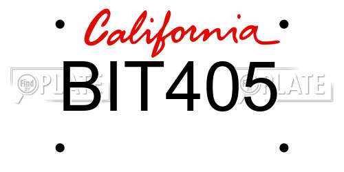 BIT405 California License Plate