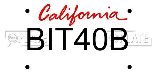BIT40B California License Plate