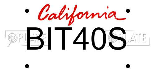 BIT40S California License Plate