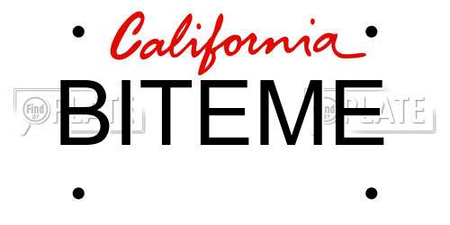 BITEME California License Plate