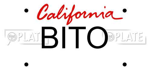 BITO California License Plate