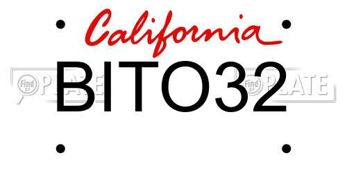 BITO32 California License Plate