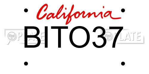 BITO37 California License Plate