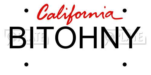 BITOHNY California License Plate