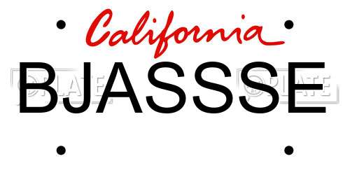 BJASSSE California License Plate