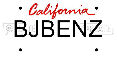 BJBENZ California License Plate