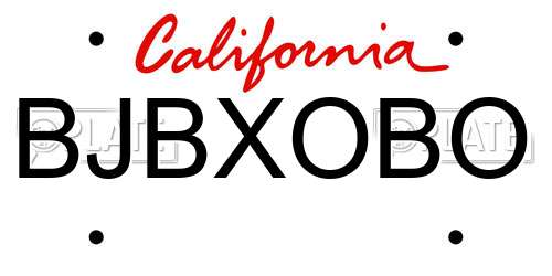 BJBXOBO California License Plate