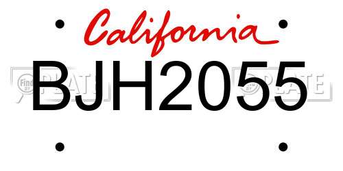 BJH2055 California License Plate