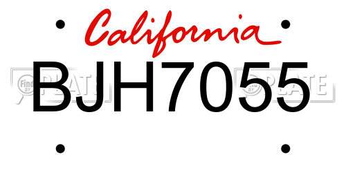 BJH7055 California License Plate