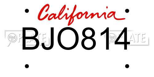 BJO814 California License Plate