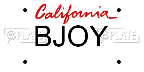 BJOY California License Plate