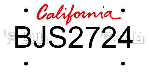 BJS2724 California License Plate