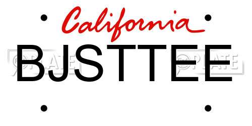 BJSTTEE California License Plate
