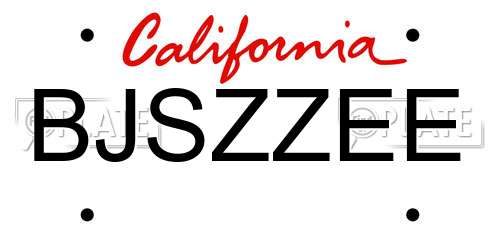 BJSZZEE California License Plate