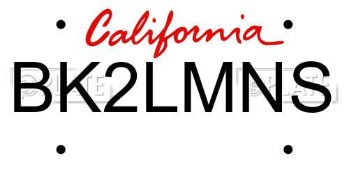 BK2LMNS California License Plate