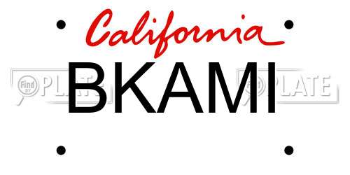 BKAMI California License Plate