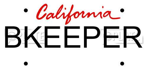 BKEEPER California License Plate