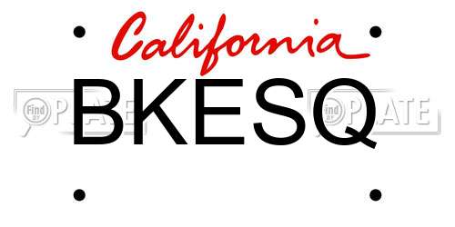 BKESQ California License Plate