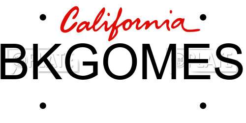 BKGOMES California License Plate