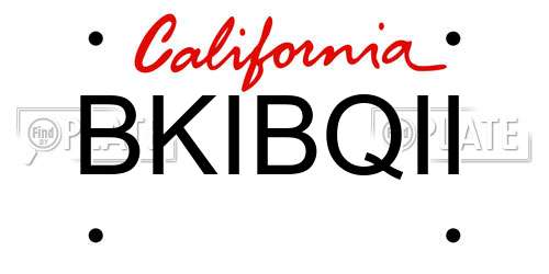 BKIBQII California License Plate