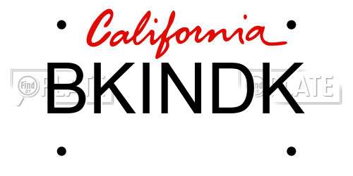 BKINDK California License Plate