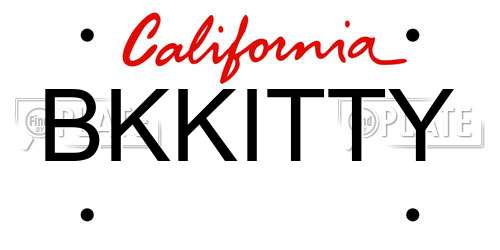 BKKITTY California License Plate