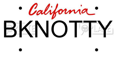 BKNOTTY California License Plate