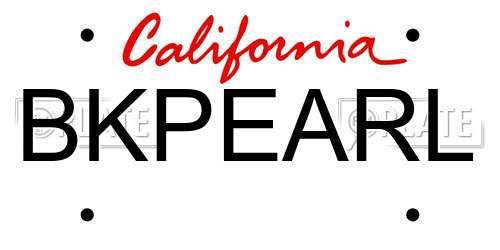 BKPEARL California License Plate