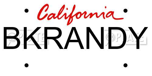 BKRANDY California License Plate