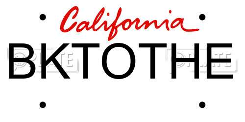 BKTOTHE California License Plate